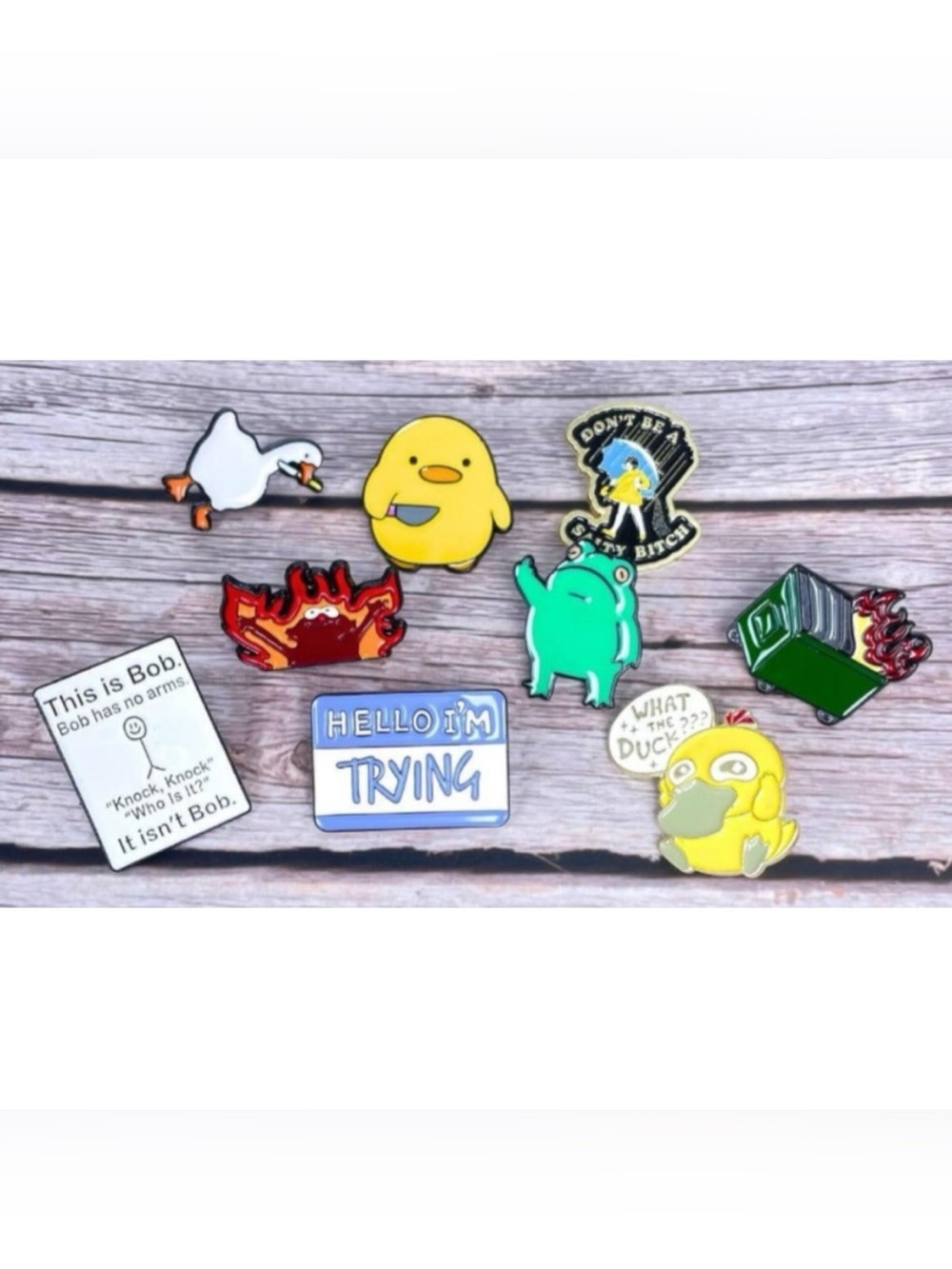 NEW Enamel Pins Set of 9 Cute Funny
